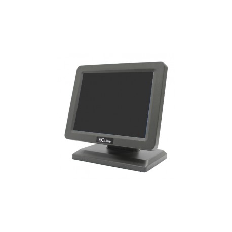 Monitor Touch EC Line EC-TS-1210 - 12" - 1024 x 768 - USB - Negro